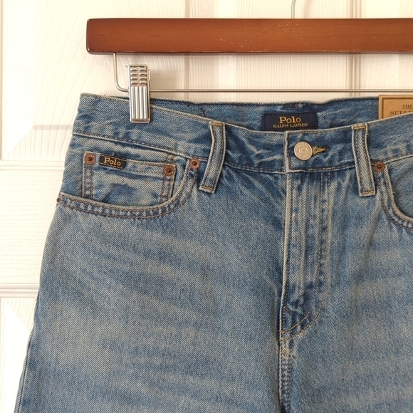 Polo Ralph Lauren The Sullivan Slim Classic Medium Wash Raw Hem Jean Shorts 18 - Picture 7 of 12